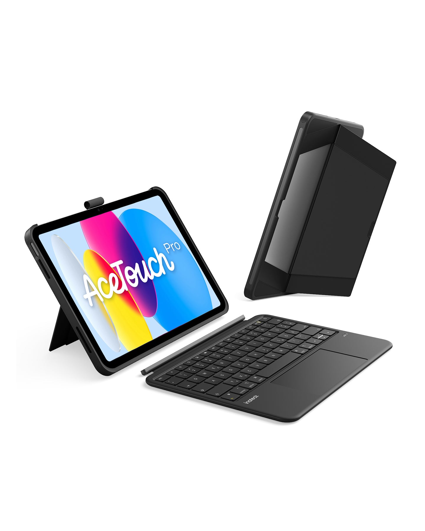 inateck DE Abnehmbar Hülle mit Tastatur für iPad 11" A16 2025, iPad 10.9" 2022,mit Stifthalter, QWERTZ, AceTouch, KB403-10 Schwarz