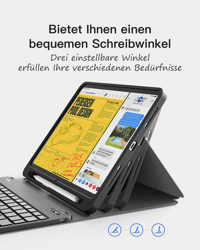Inateck Tastatur Hülle iPad 10 Gen. 2022, iPad Air 5/4 (2022/2020), iPad Pro 11 4/3/2/1, KB04002