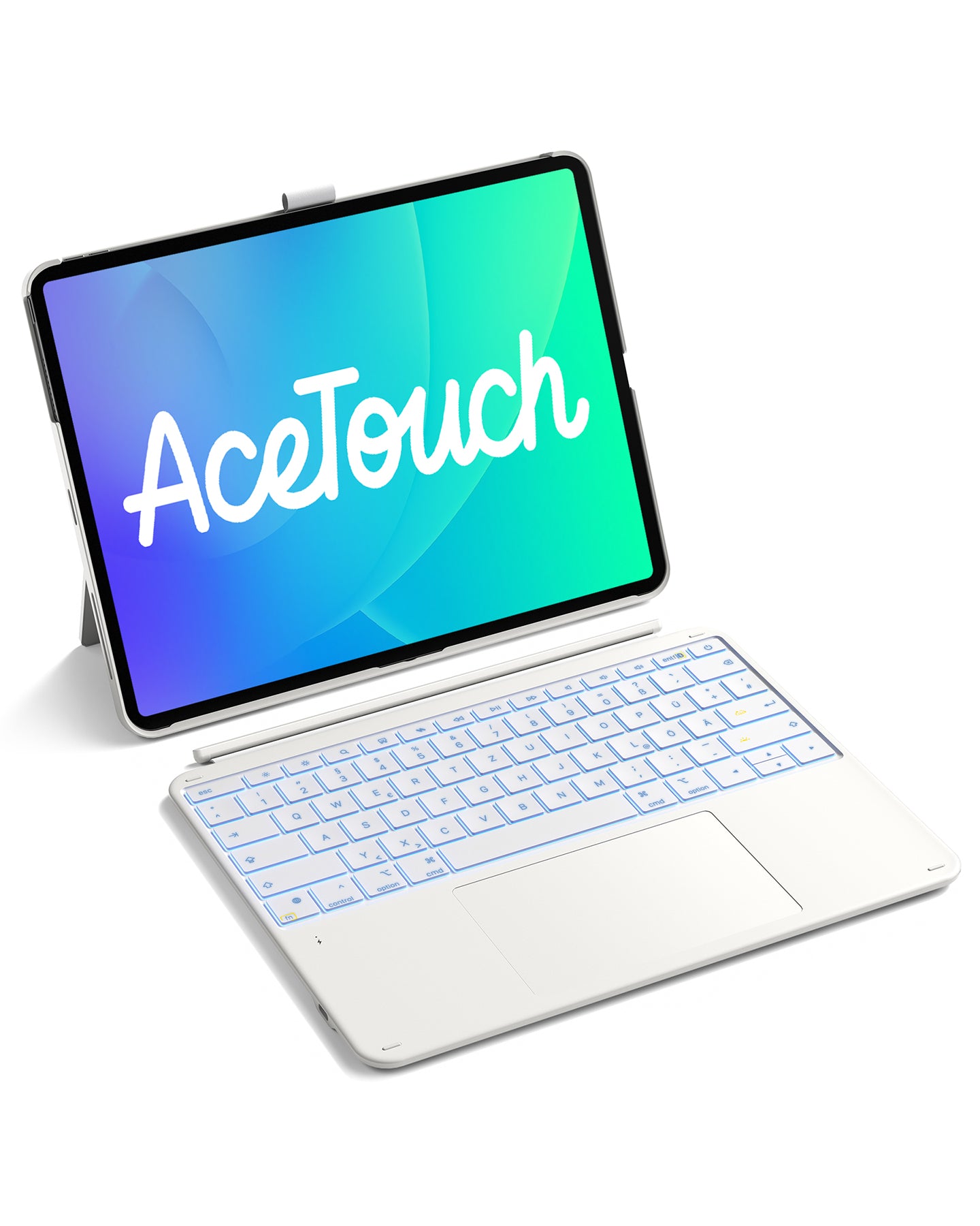 inateck DE Inateck Abnehmbar Tastatur Hülle Kompatibel mit iPad Air 13"(2025/2024), iPad Pro 12.9" 6/5/4/3 Gen,QWERTZ, AceTouch, KB