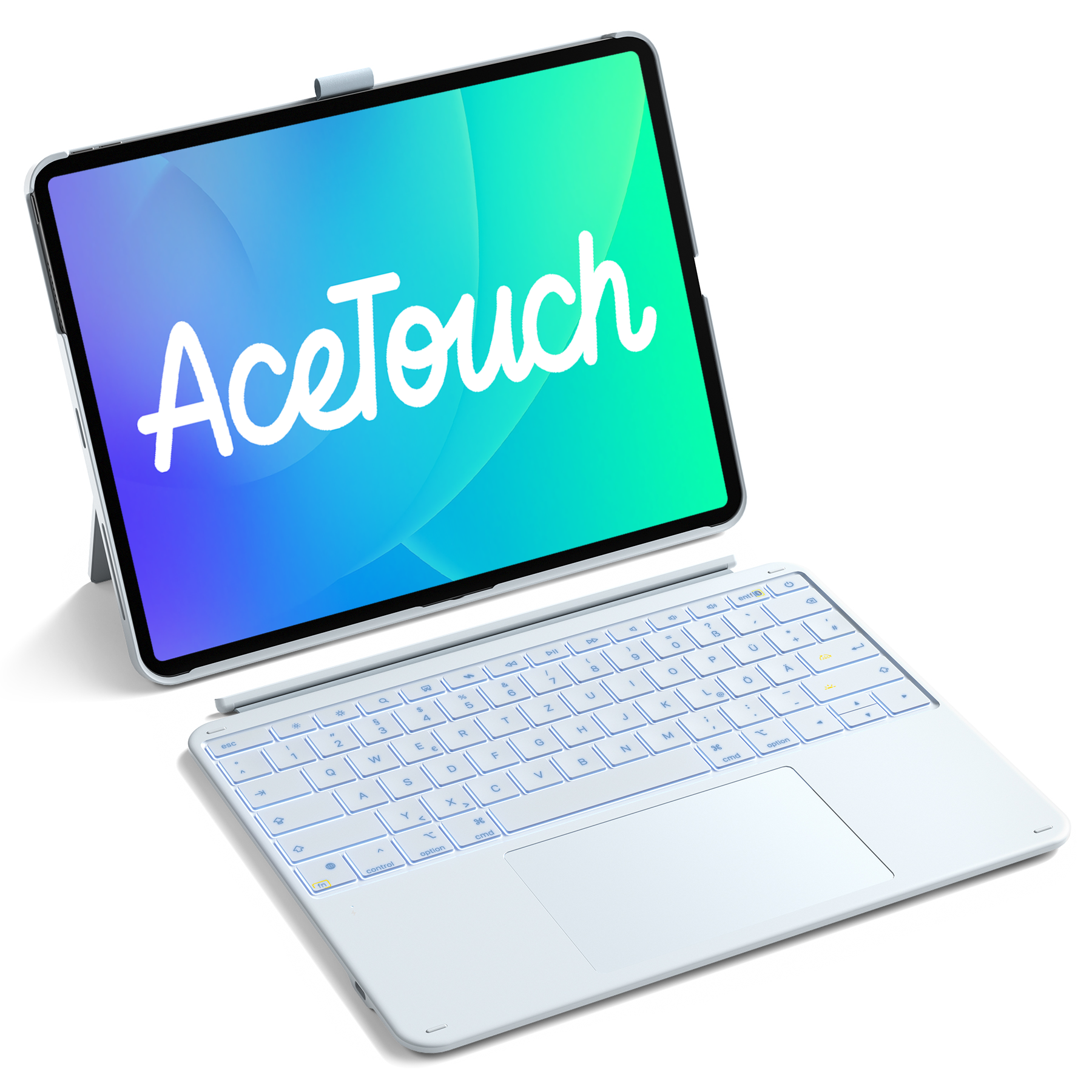 inateck DE Inateck Abnehmbar Tastatur Hülle Kompatibel mit iPad Air 13"(2025/2024), iPad Pro 12.9" 6/5/4/3 Gen,QWERTZ, AceTouch, KB
