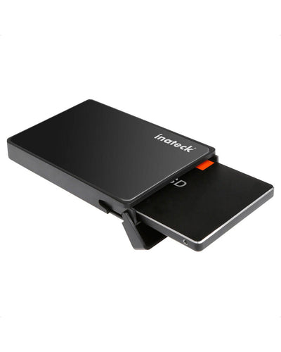 Festplattengehäuse 2,5 Zoll USB 3.0 für 7/9.5mm SATA SSD und HDD mit USB3.0 Kabel, keinen zusätzlichen Treiber benötigt, Werkzeuglose - Schwarz FE2005 - Inateck Official DE