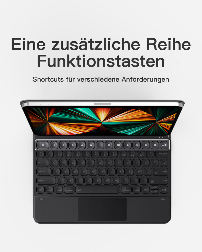 Inateck Officelab Beleuchtete Tastatur für iPad Pro 11-12.9 Zoll, mit Touchpad, KB09111/KB09112