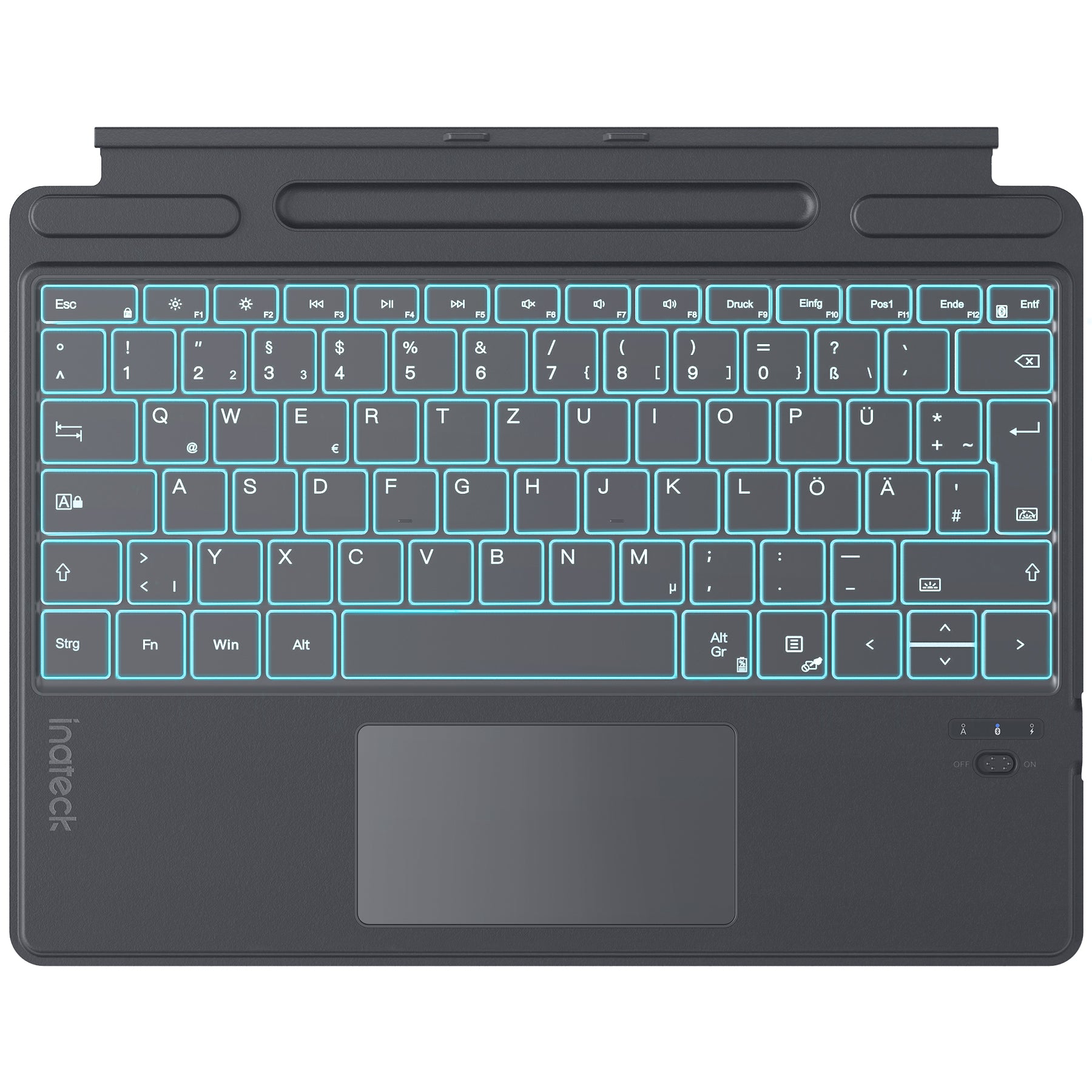 inateck DE Surface Pro AI Funktion Tastatur, Kompatibel mit Surface Pro 11/10/9/8/X, QWERTZ, KB05114 Gray