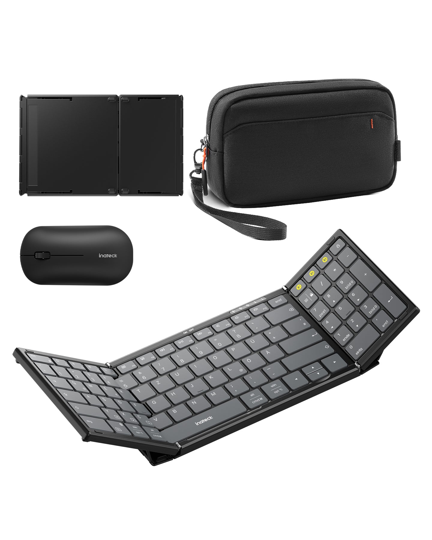 inateck DE Inateck Faltbare Tastatur Maus Set Kabellos,für iPad iPhone Mac Android Windows,N0158