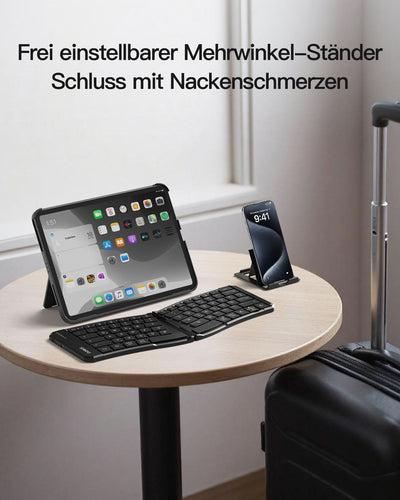 Faltbare Tastatur Ergonomische, QWERTZ,mit 3 Bluetooth, Nomad Ergo KB603