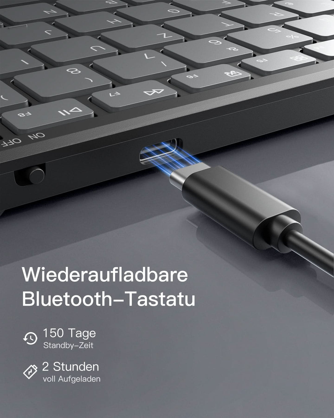 inateck DE Inateck Faltbare Tastatur Maus Set Kabellos,für iPad iPhone Mac Android Windows,N0158