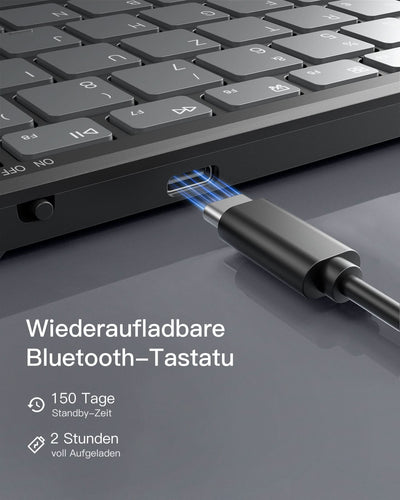 Inateck Faltbare Tastatur Maus Set Kabellos,für iPad iPhone Mac Android Windows,N0158