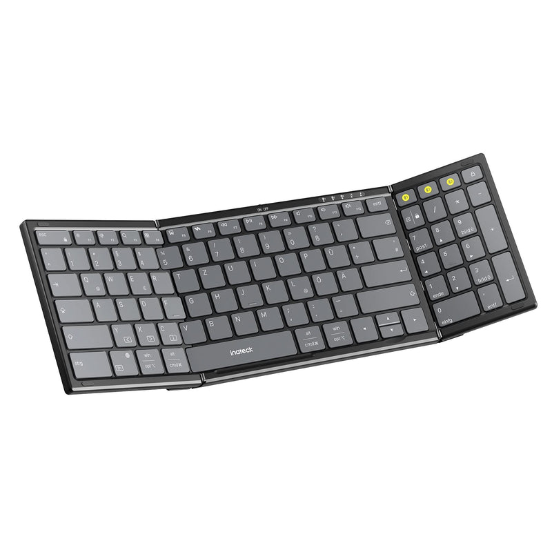 Faltbare kabellose tragbare Tastatur mit Bluetooth 5.3, kompatibel mit Tablets, Handys, Laptops, PCs, KB602