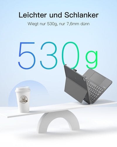 Abnehmbar Hülle mit Tastatur für iPad 11" A16 2025, iPad 10.9" 2022,mit Stifthalter, QWERTZ, AceTouch, KB403-10