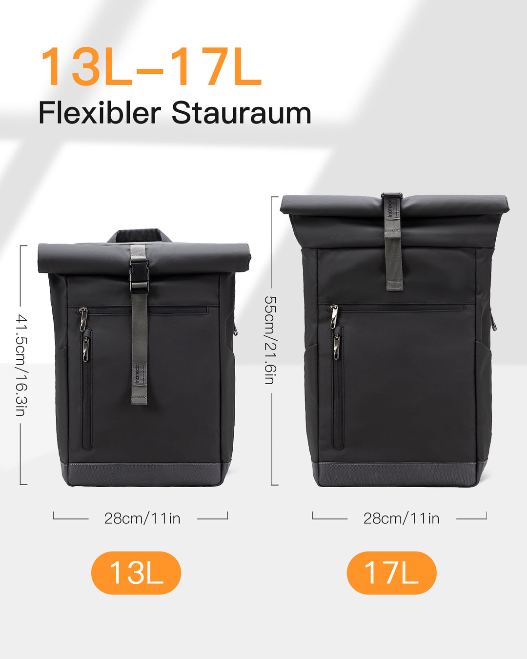 Sac à dos RollTop hydrofuge de 25 à 30 L, sac à dos pour ordinateur portable, sac à dos d&