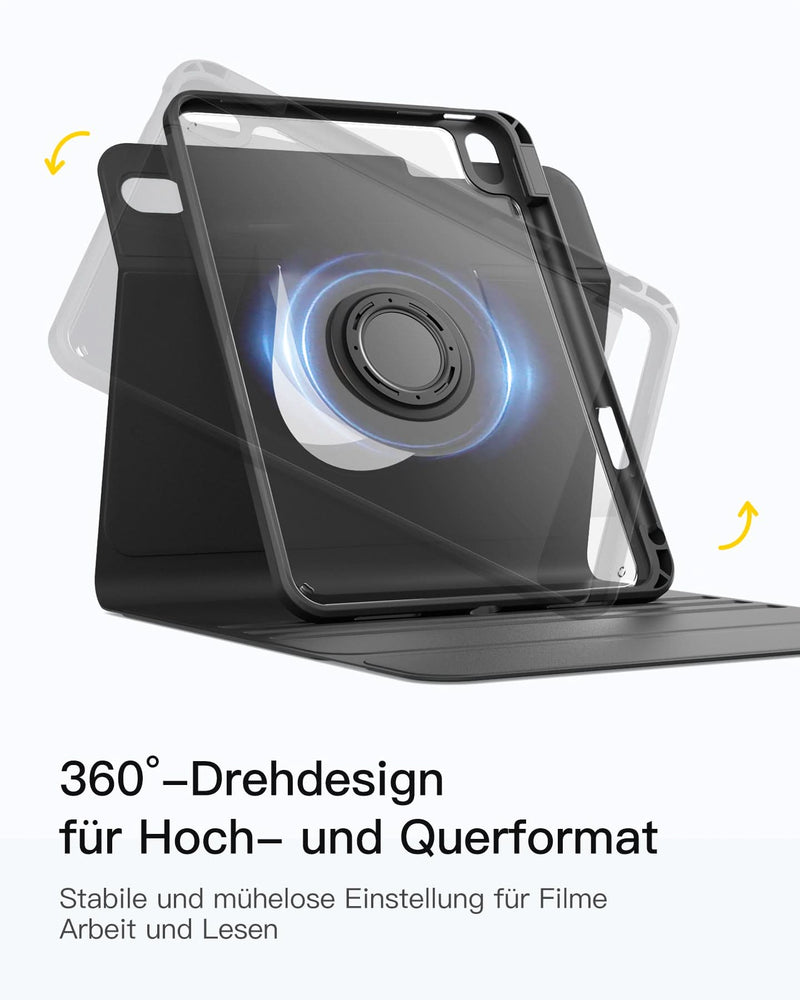 360°-Drehdesign Tastatur Hülle für iPad 11" (A16 2025), iPad 10.9" (10 Gen 2022), KB004