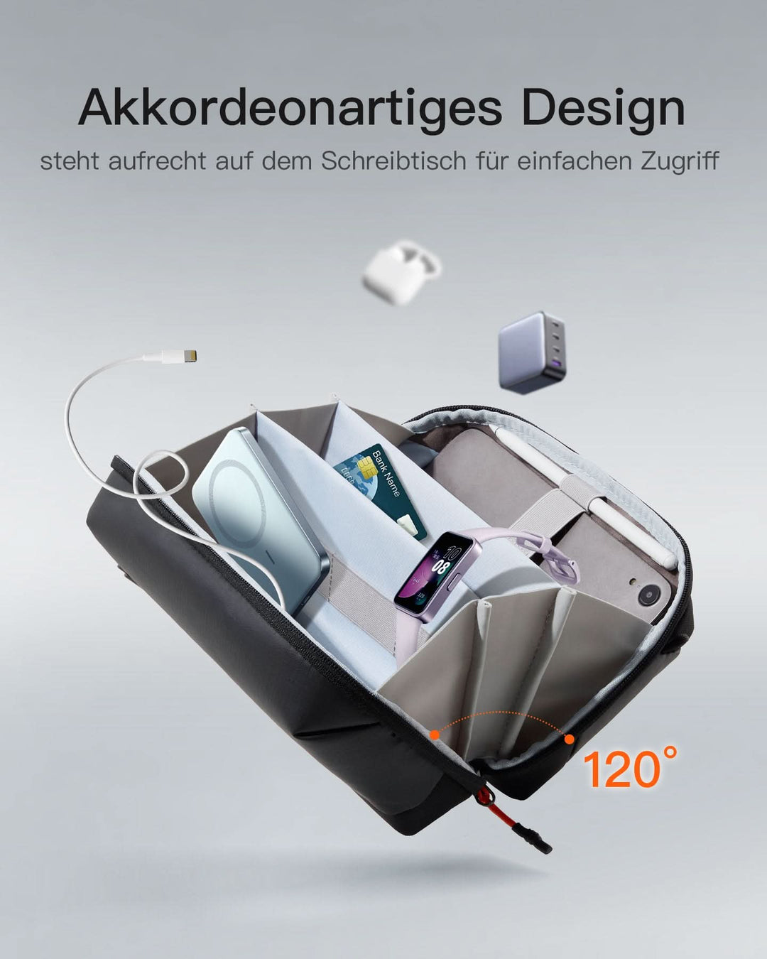 Praktischer Organizer für Elektronisches Zubehör, Spritz Wasserresistente Reisetasche, ABM35S