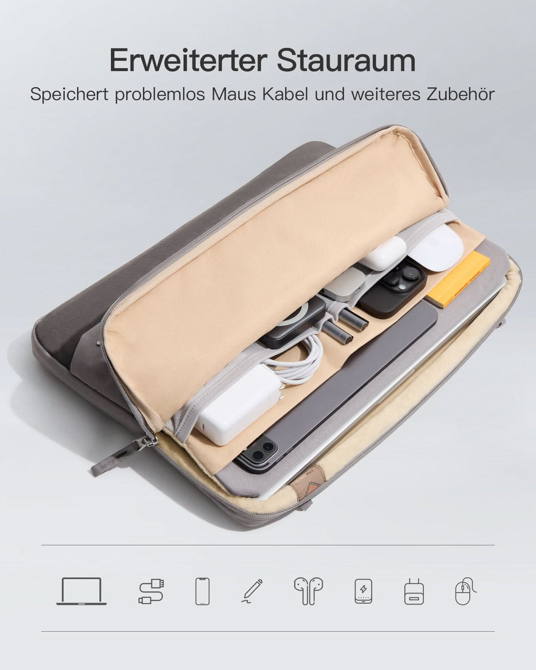 Inateck 360° Schutz Laptoptasche Hülle Schultertasche, kompatibel mit 13-Zoll MacBook Pro/Air, 14-Zoll MacBook Pro/Max (2026-2021), LBT32