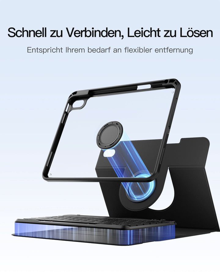 inateck DE 360°-Drehdesign Tastatur Hülle für iPad 11" (A16 2025), iPad 10.9" (10 Gen 2022), N0029