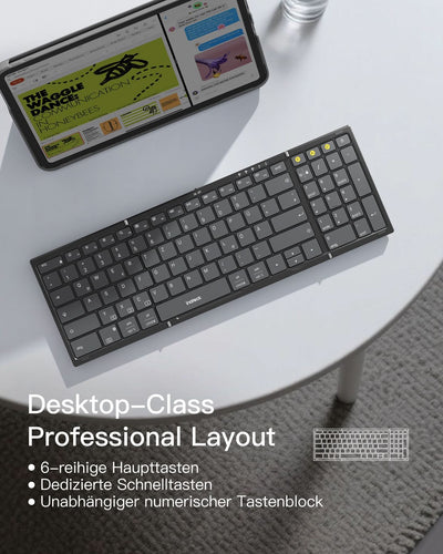 Inateck Faltbare Tastatur Maus Set Kabellos,für iPad iPhone Mac Android Windows,N0158