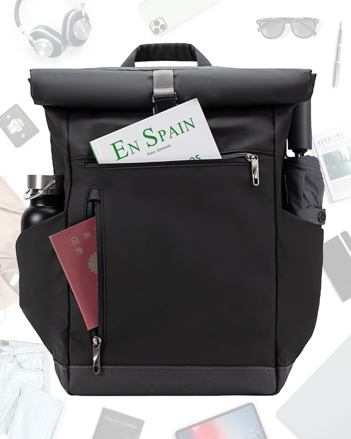 Sac à dos RollTop hydrofuge de 25 à 30 L, sac à dos pour ordinateur portable, sac à dos d&