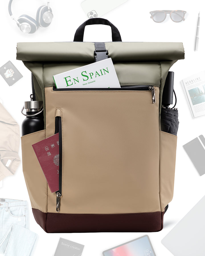inateck DE 25-30L RollTop Rucksack wasserabweisend Daypack Laptoprucksack Schulrucksack, BP01003