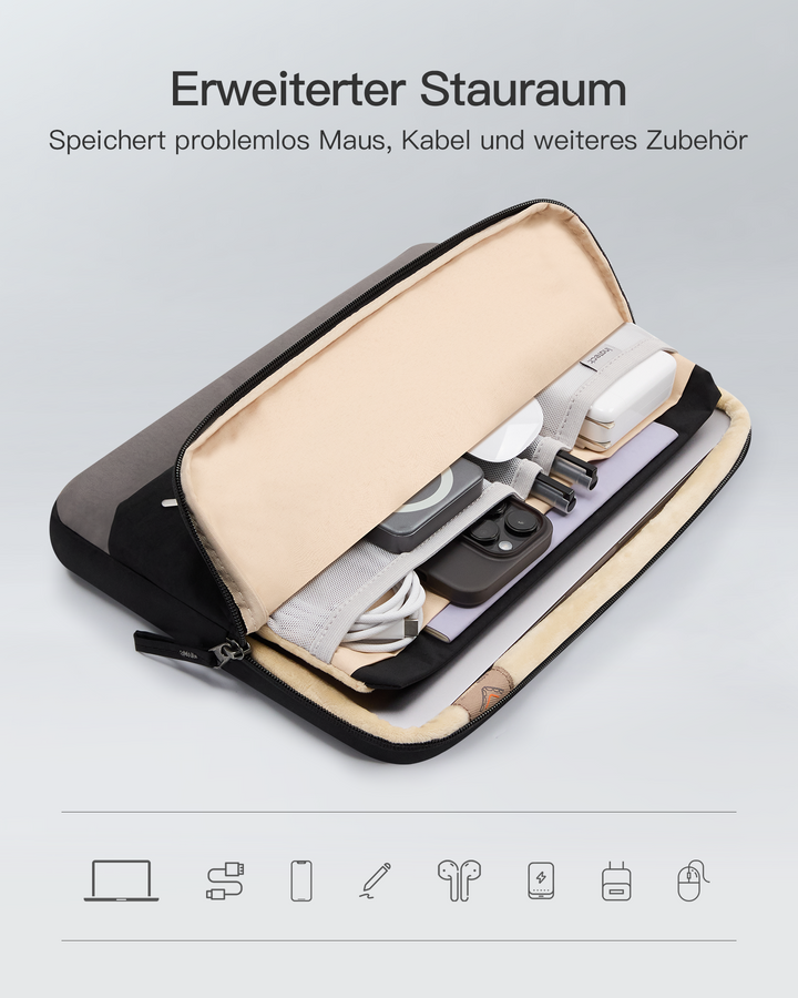 inateck DE 360° Schutz Laptop-Hülle, Großvolumen-Sleeve kompatibel mit 13" MacBook Air M4-M1 (2025-2018), 13" MacBook Pro M2/M1, LB