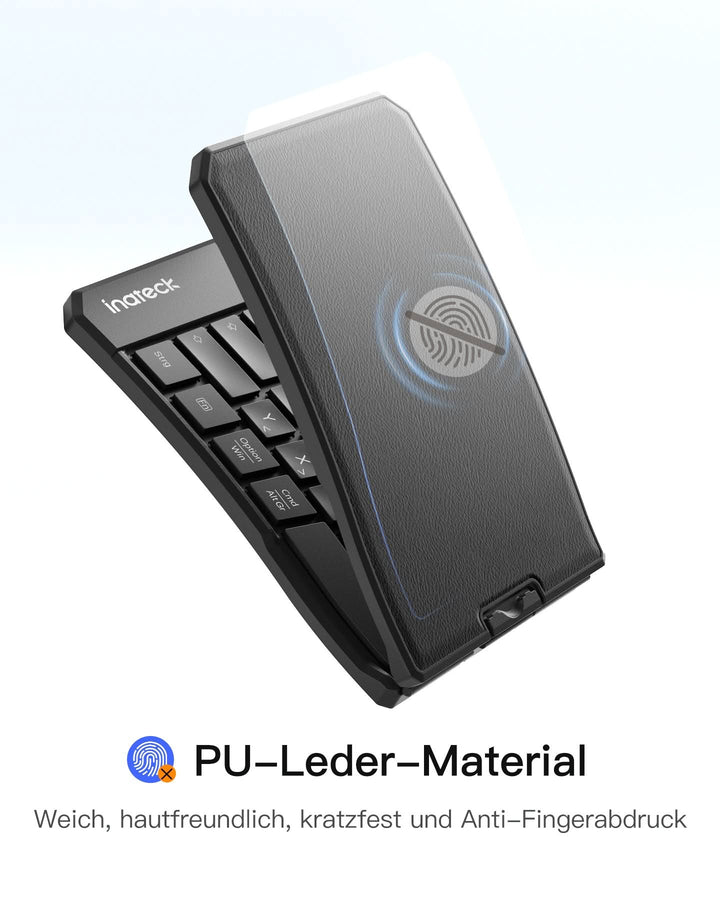 inateck DE Faltbare Tastatur Ergonomische, QWERTZ,mit 3 Bluetooth, Nomad Ergo KB603
