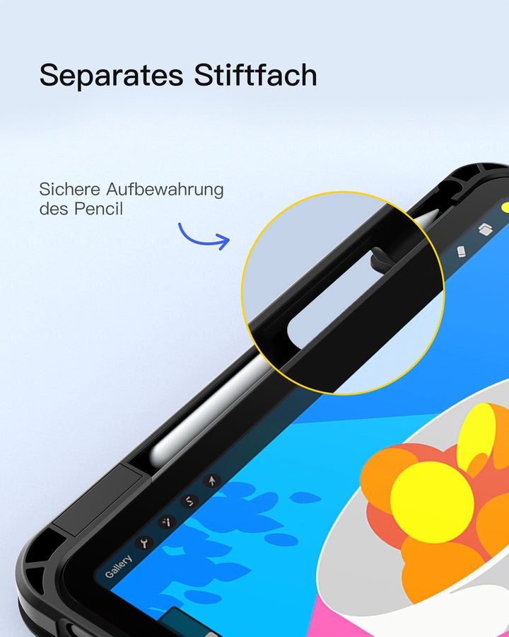 inateck DE 360°-Drehdesign Tastatur Hülle für iPad 11" (A16 2025), iPad 10.9" (10 Gen 2022), N0029