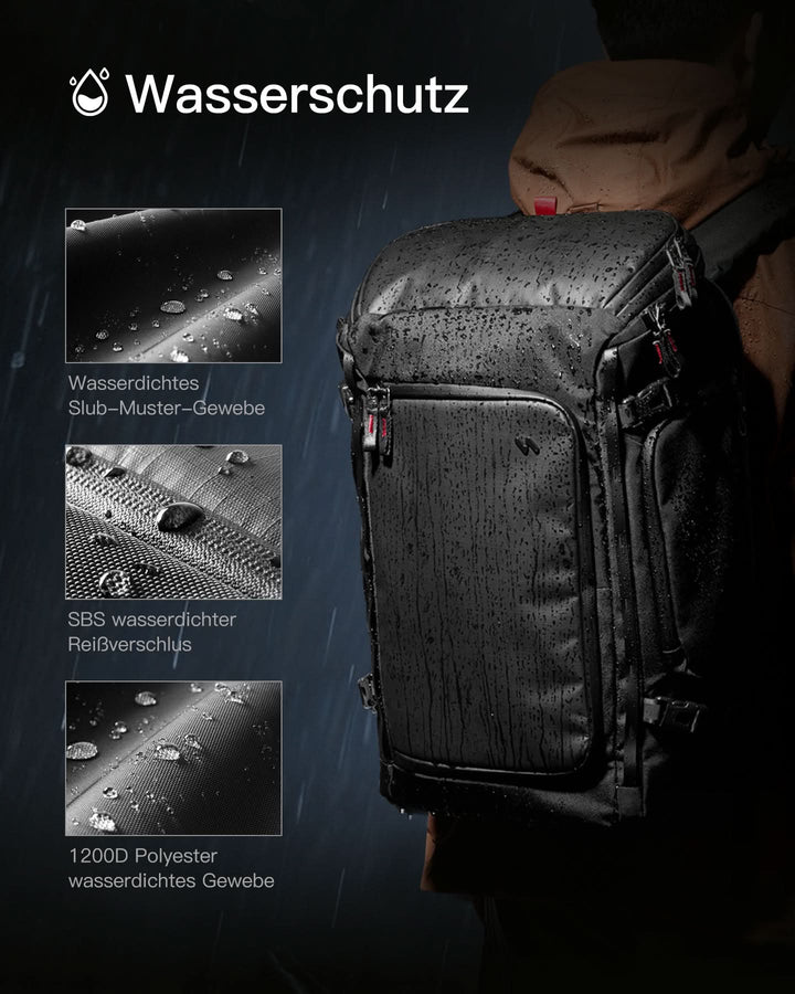 inateck DE Handgepäck Rucksack 40L, TSA Freundlich Groß Reiserucksack Spritzwassergeschützt Travel Backpack für 17 Zoll Laptop, BPX