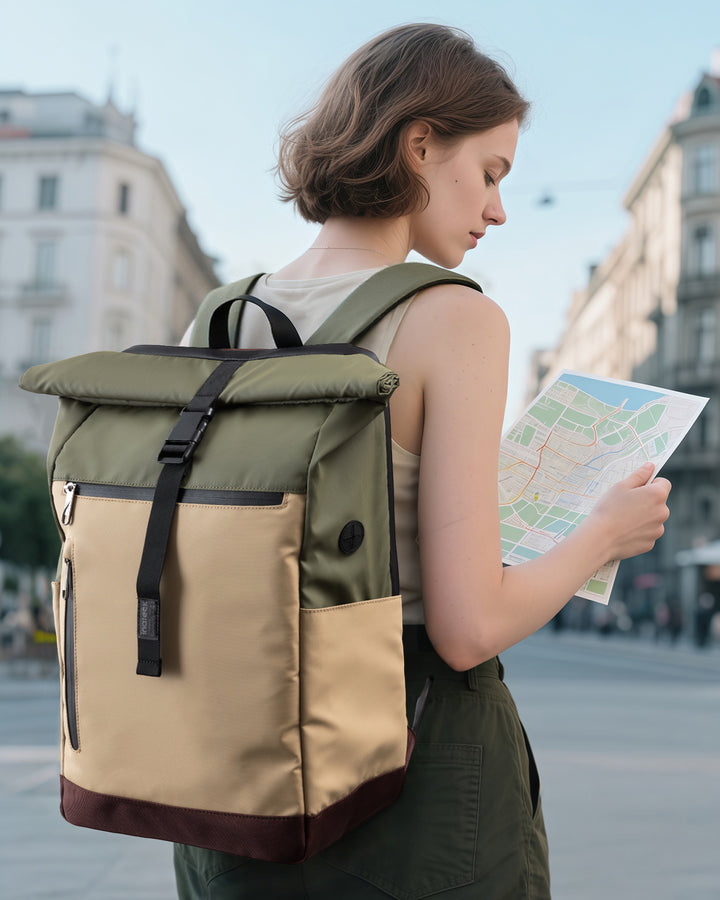 inateck DE 25-30L RollTop Rucksack wasserabweisend Daypack Laptoprucksack Schulrucksack, BP01003