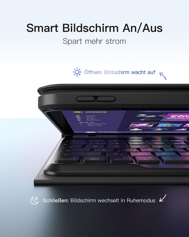 360°-Drehdesign Tastatur Hülle für iPad 11" (A16 2025), iPad 10.9" (10 Gen 2022), KB004