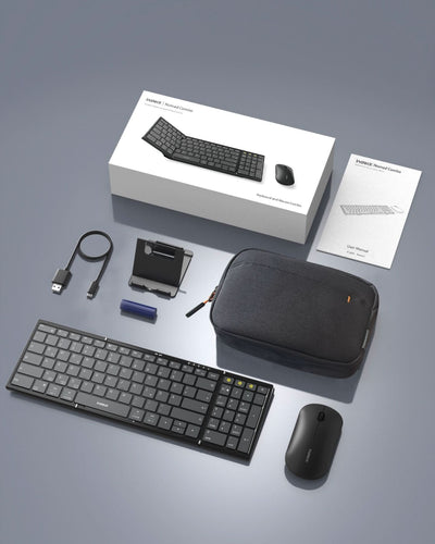 Inateck Faltbare Tastatur Maus Set Kabellos,für iPad iPhone Mac Android Windows,N0158