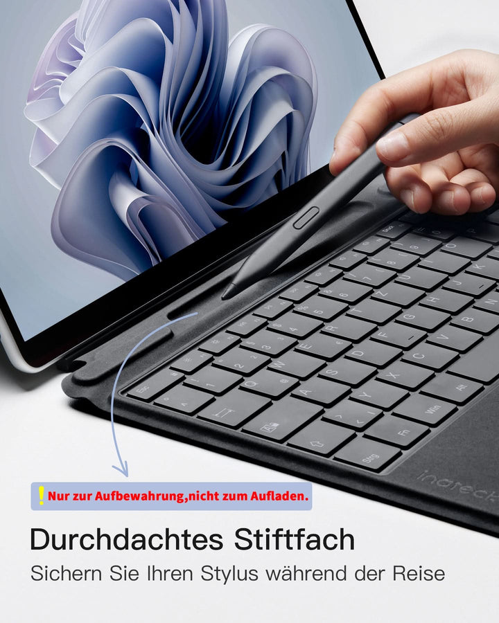 inateck DE Surface Pro AI Funktion Tastatur, Kompatibel mit Surface Pro 11/10/9/8/X, QWERTZ, KB05114