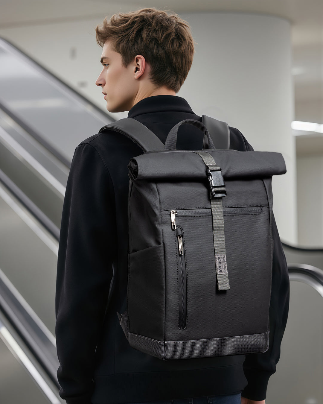 Sac à dos RollTop hydrofuge de 25 à 30 L, sac à dos pour ordinateur portable, sac à dos d&