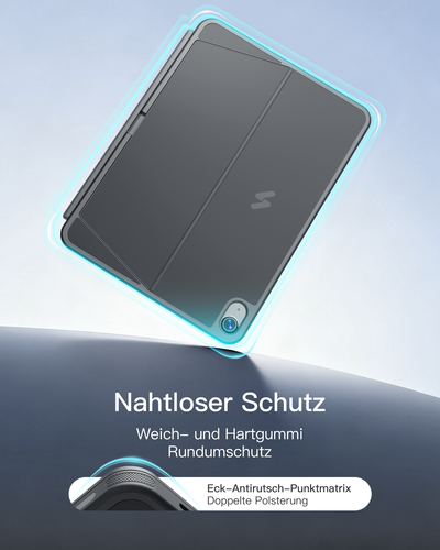 Abnehmbar Hülle mit Tastatur für iPad 11" A16 2025, iPad 10.9" 2022,mit Stifthalter, QWERTZ, AceTouch, KB403-10