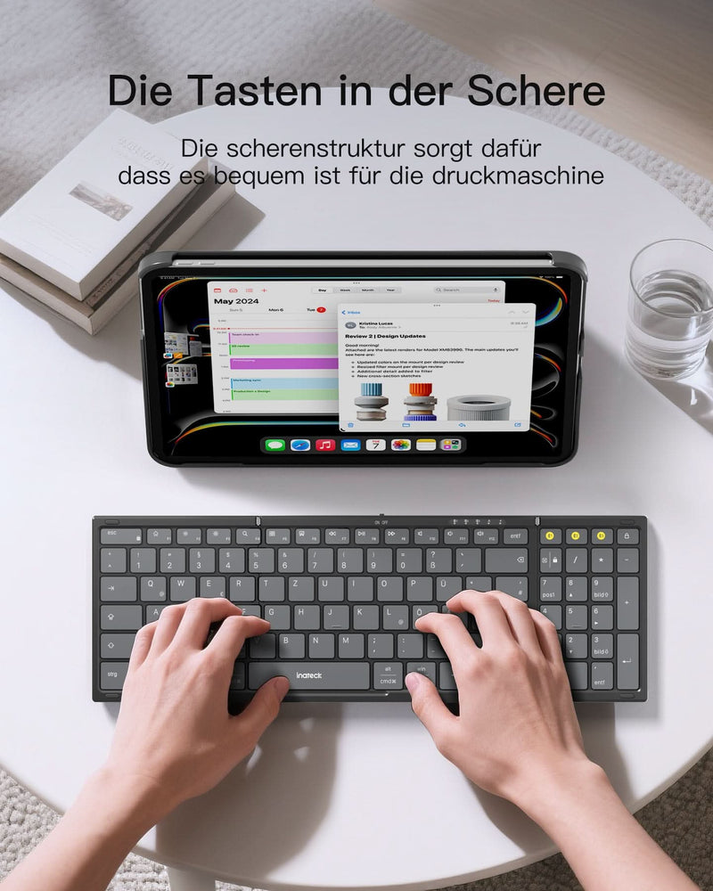Inateck Faltbare Tastatur Maus Set Kabellos,für iPad iPhone Mac Android Windows,N0158