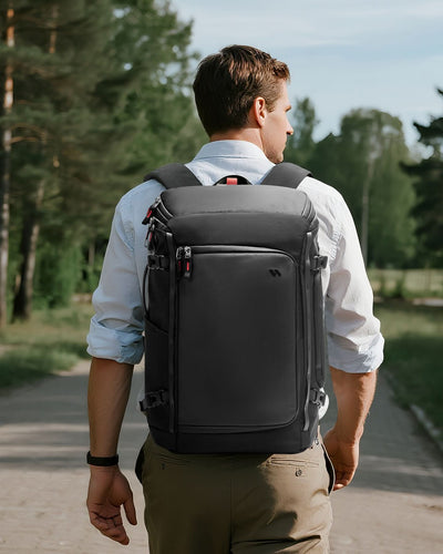 Handgepäck Rucksack 40L, TSA Freundlich Groß Reiserucksack Spritzwassergeschützt Travel Backpack für 17 Zoll Laptop, BPX31