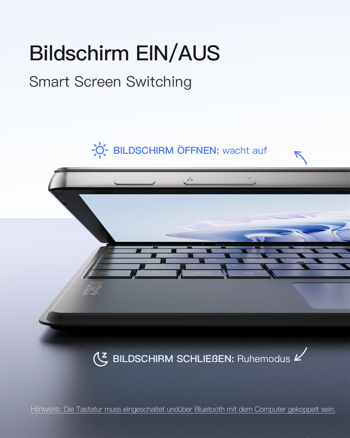 inateck DE Surface Pro AI Funktion Tastatur, Kompatibel mit Surface Pro 11/10/9/8/X, QWERTZ, KB05114