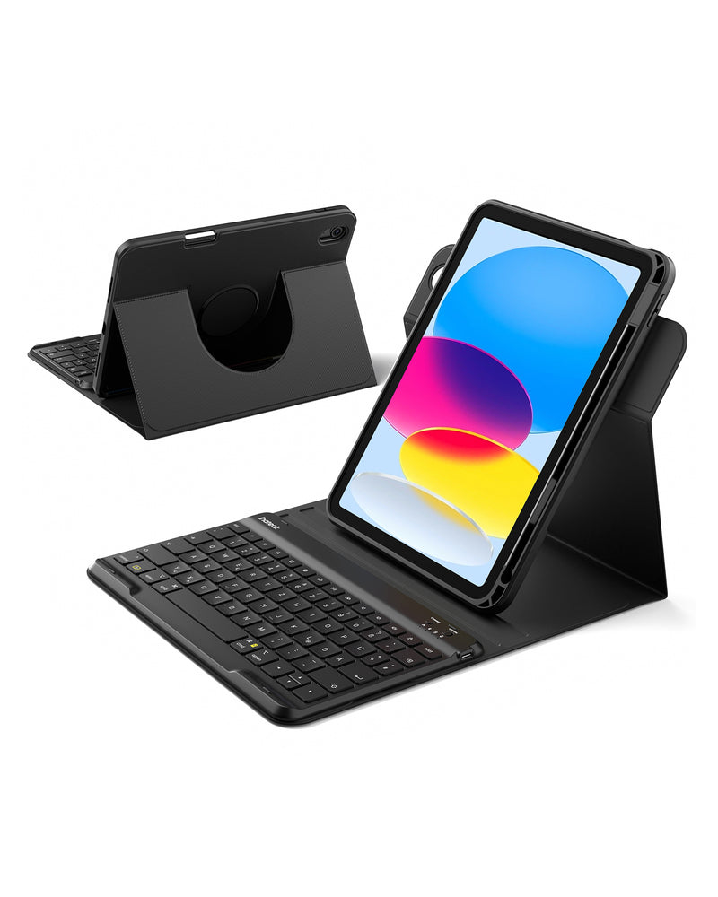 360°-Drehdesign Tastatur Hülle für iPad 11" (A16 2025), iPad 10.9" (10 Gen 2022), KB004