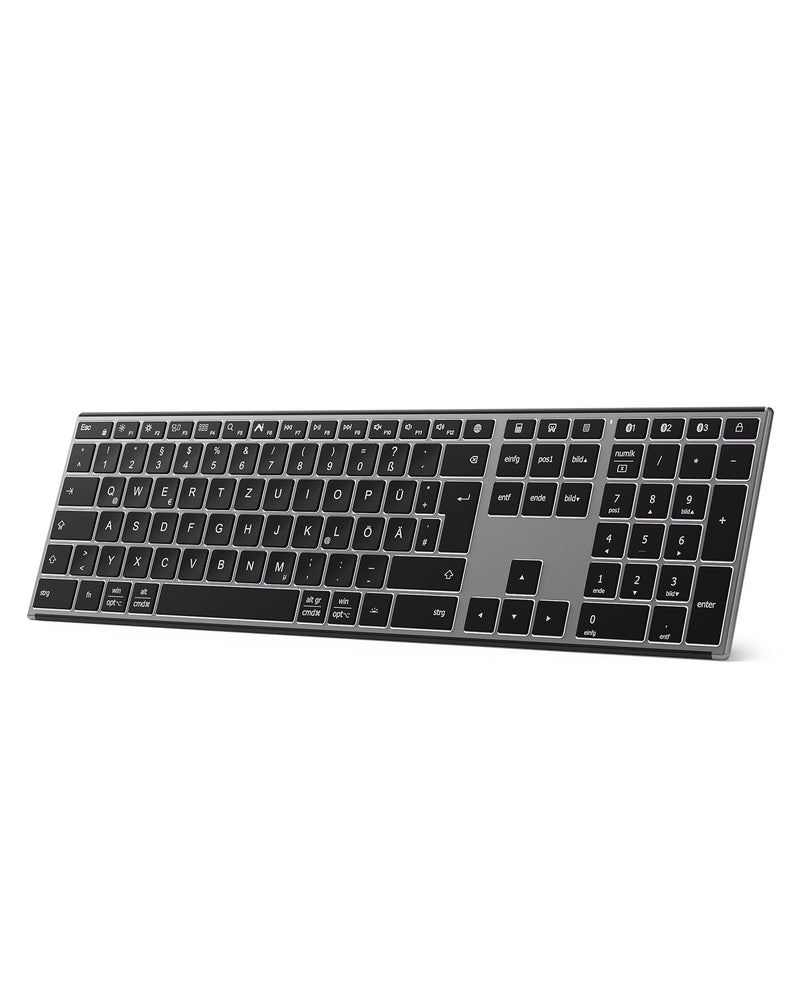 KI-Funktion Bluetooth Tastatur, Leise Tasten, Kompatibel mit iPadOS Android, Windows, KB06007