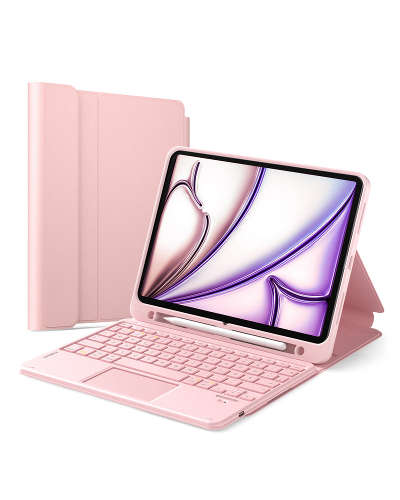 Abnehmbar Tastatur für iPad 11" A16 (2025), iPad Air 11" M3/M2 (2025/2024), iPad Air 10.9" 5/4, iPad Pro 11" 4/3/2/1, KB002