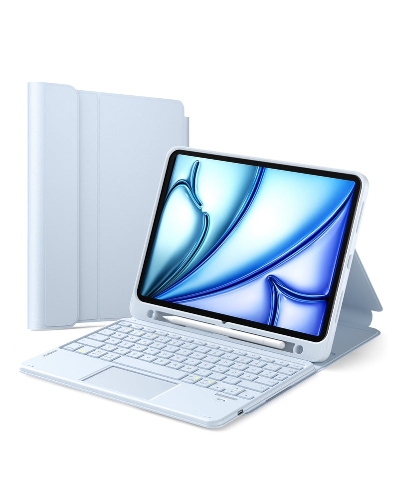 Abnehmbar Tastatur für iPad 11" A16 (2025), iPad Air 11" M3/M2 (2025/2024), iPad Air 10.9" 5/4, iPad Pro 11" 4/3/2/1, KB002