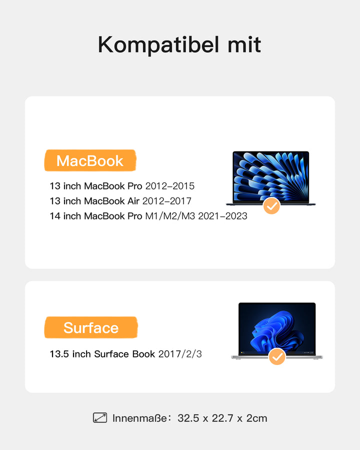 inateck DE Ultraleichte Laptoptasche Hülle 13-16 Zoll mit Zubehörtasche, LB01005