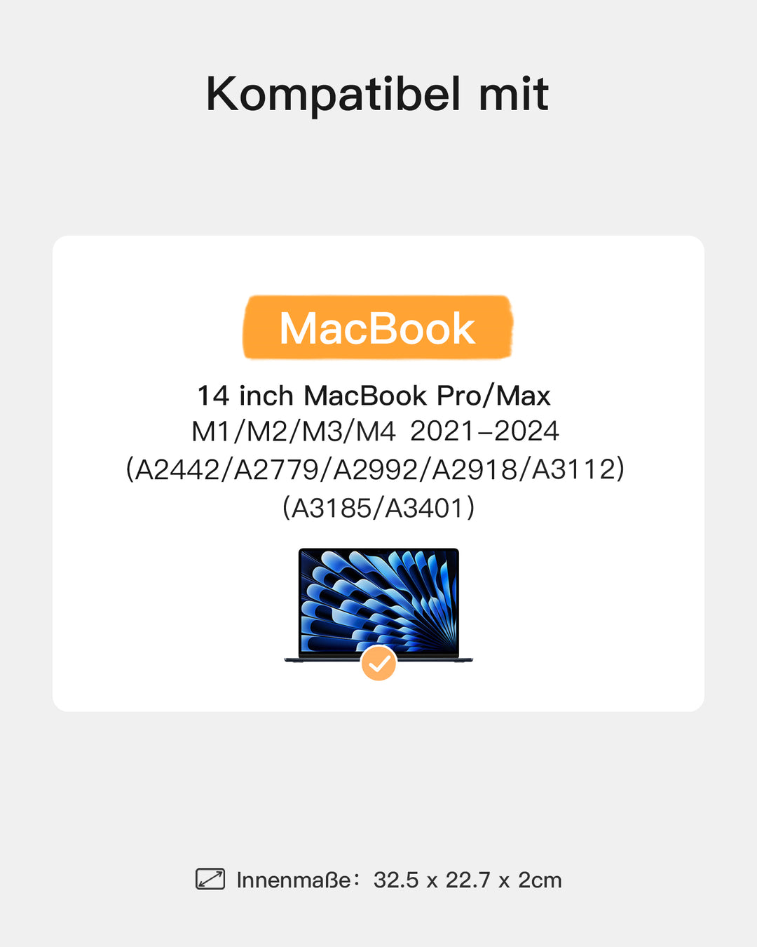 inateck DE Superstarke Laptophülle Tasche für MacBook Air/Pro M4/M3/M2/M1, LB01007