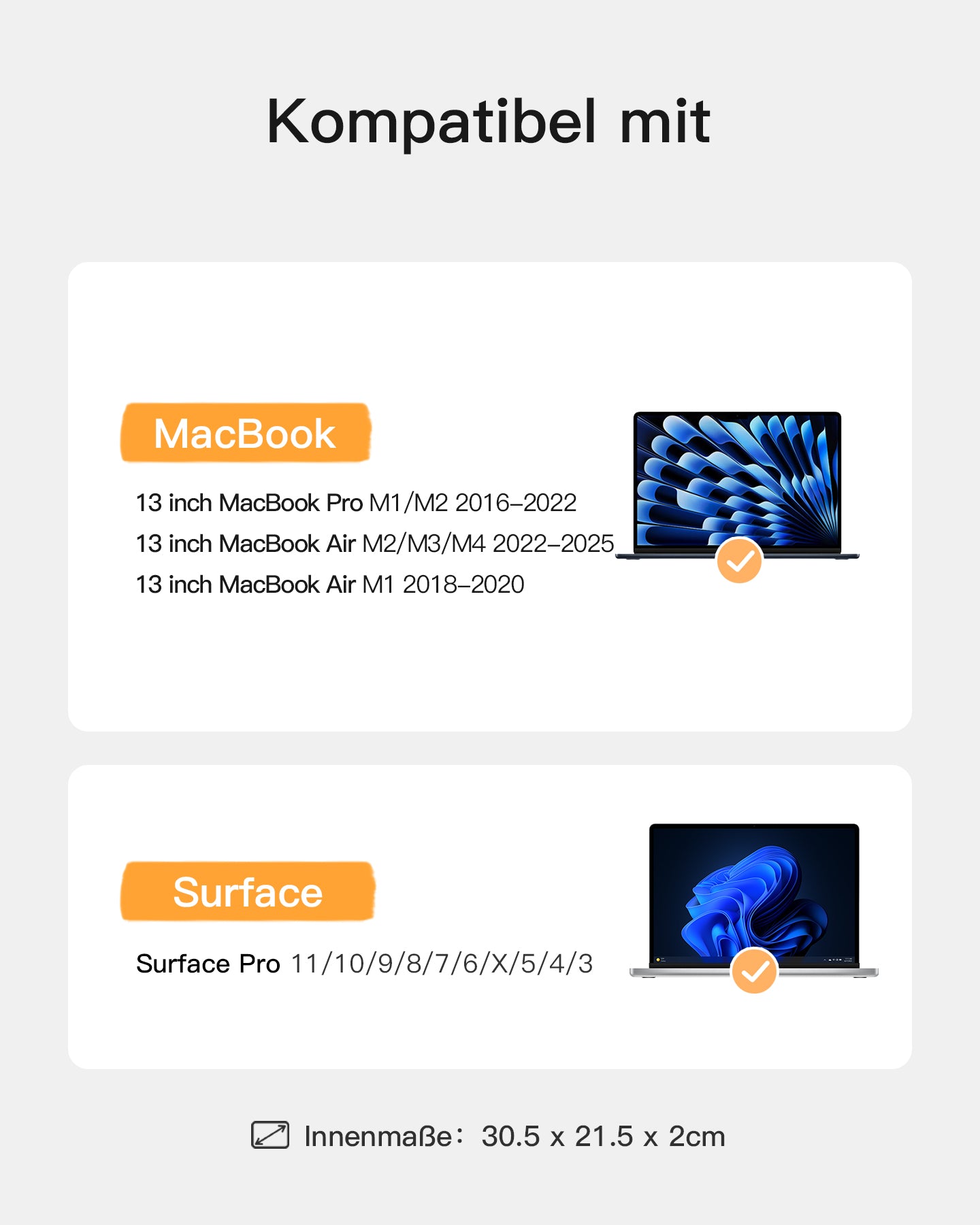 inateck DE Superstarke Laptophülle Tasche für MacBook Air/Pro M4/M3/M2/M1, LB01007