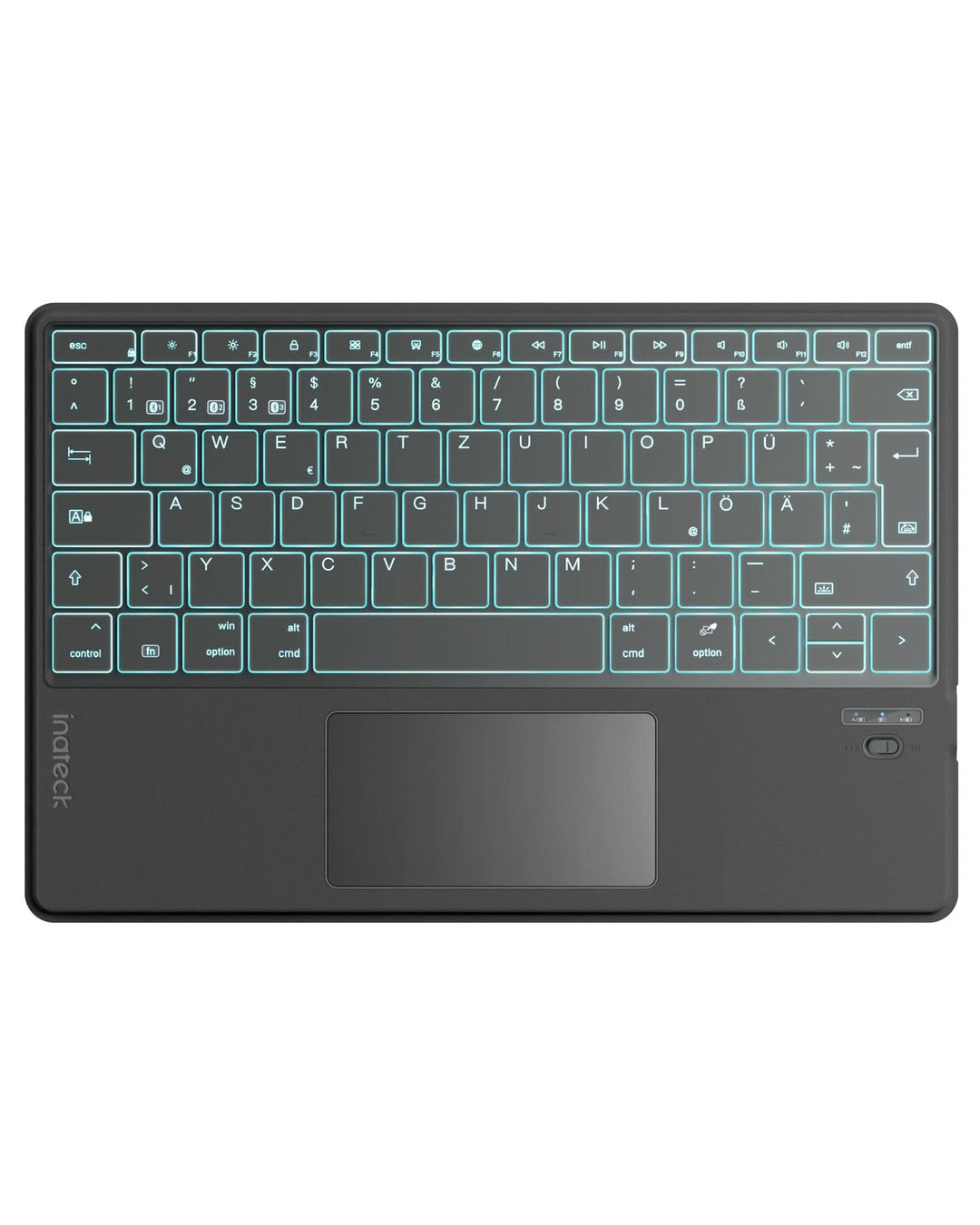 inateck DE KI-Funktion Tablet Tastatur, Unterstützt Windows, iPad OS, Android, iOS, QWERTZ, KB01104