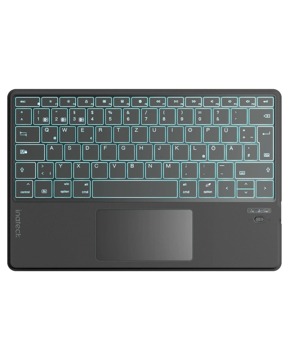 inateck DE KI-Funktion Tablet Tastatur, Unterstützt Windows, iPad OS, Android, iOS, QWERTZ, KB01104