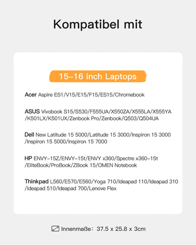 EdgeKeeper 360° Rundumschutz Laptoptasche Hülle 13-16 Zoll mit Zubehörtasche, LB01006/S1