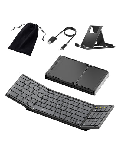 Faltbare kabellose tragbare Tastatur mit Bluetooth 5.3, kompatibel mit Tablets, Handys, Laptops, PCs, KB602