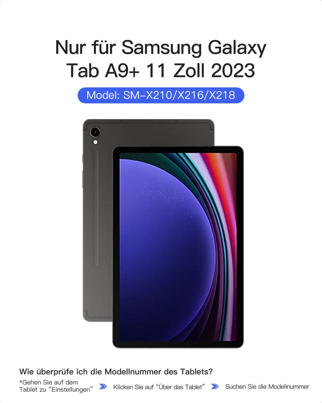 inateck DE Hülle mit Tastatur für Samsung Galaxy Tab А9+/A9 Plus 11" (2023), N0028