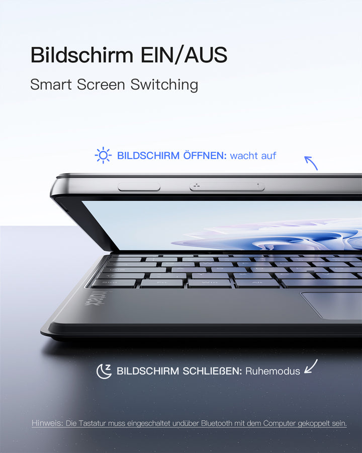 inateck DE Surface Pro AI Funktion Tastatur, Kompatibel mit Surface Pro 11/10/9/8/X, QWERTZ, KB05114