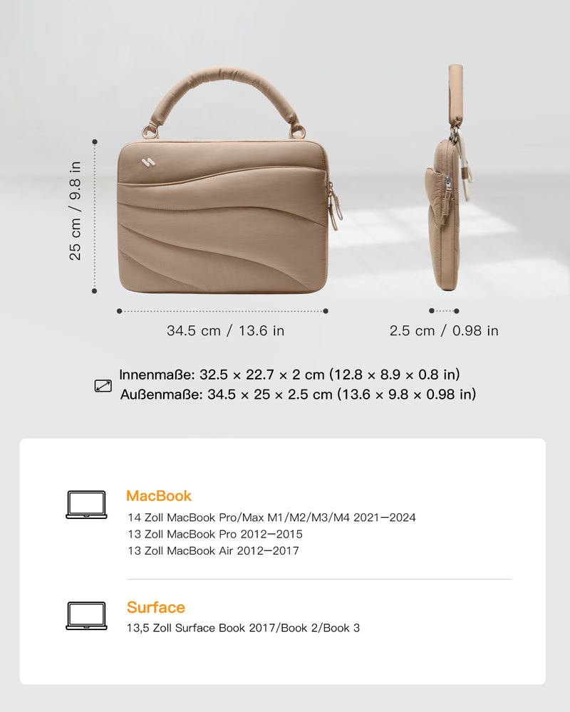 360° Schützende Laptop-Tasche, kompatibel mit 13/14 Zoll MacBook Pro/Air, LBW21