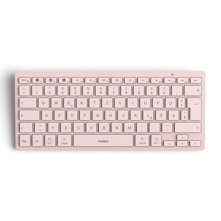 inateck DE Bluetooth Tablet Tastatur kompatibel mit Android/iOS/Smartphones/Windows PC/iPad, KB01003 Pink