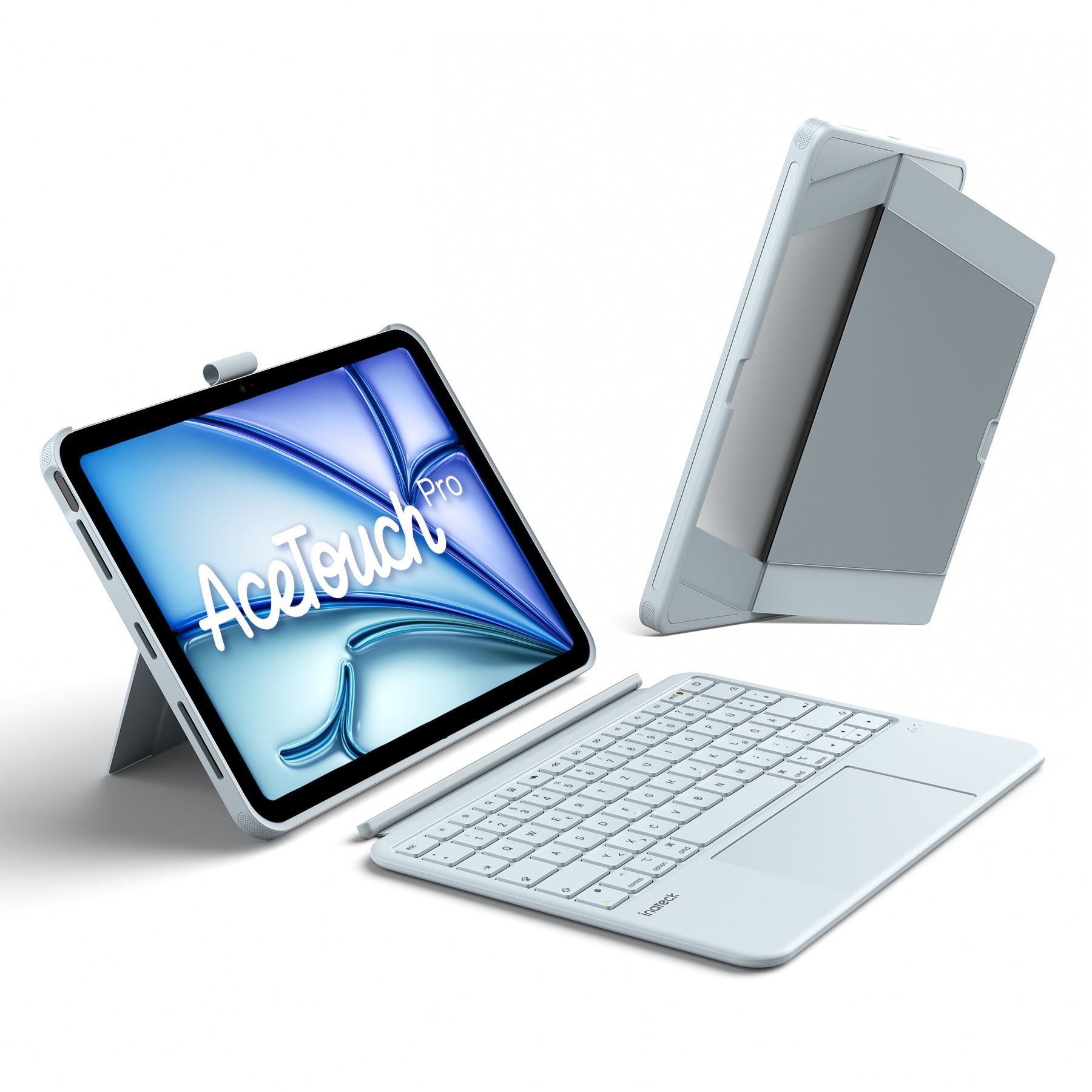 Inateck Abnehmbar Hülle mit Tastatur für iPad Air 11 Zoll(2026/2025/2024), iPad Air 5/4,für iPad Pro 11 Zoll, QWERTZ, AceTouch Pro, KB403-11A